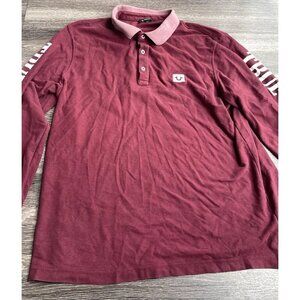 True Religion Denim Shirt Men's Sz XL Jean Western Long Sleeve Polo Button Shirt